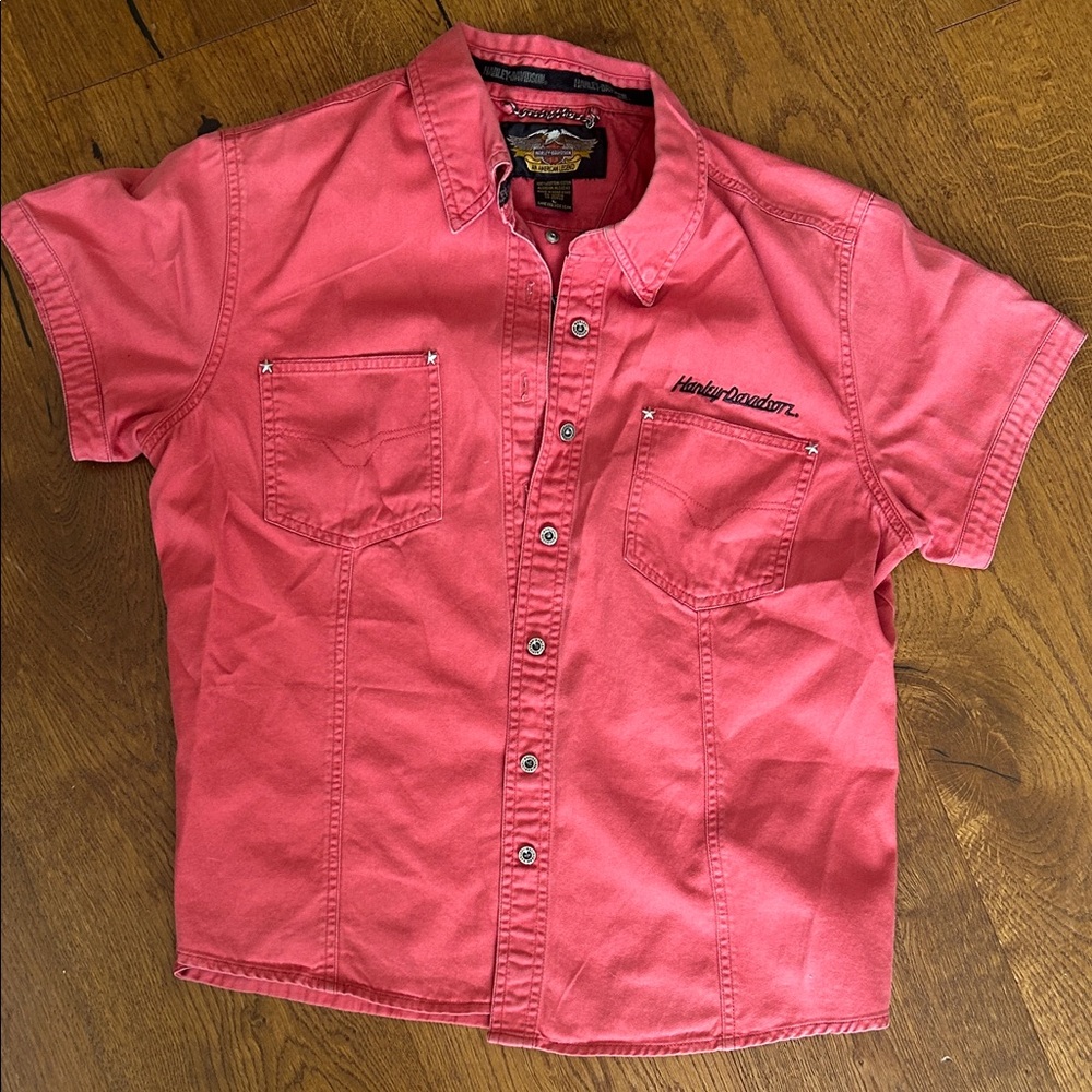 Harley-Davidson Women’s Coral Button Down Shirt